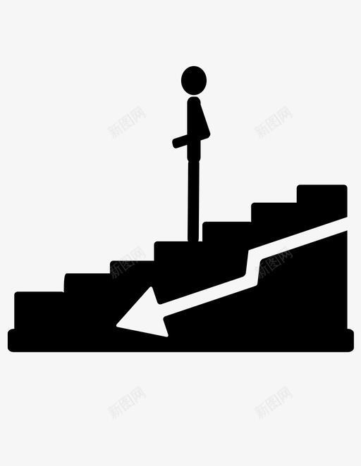 下行扶梯箭头下降图标svg_新图网 https://ixintu.com 下行扶梯 下降 低 手扶梯 楼下 移动 箭头