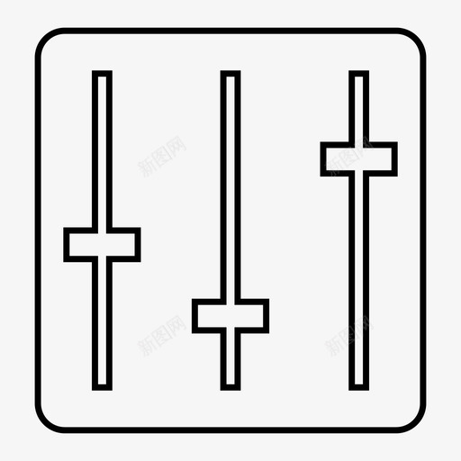 混音器音频控制图标svg_新图网 https://ixintu.com 三 上下 媒体 拨号盘 控制 杠杆 混音器 设备 音频