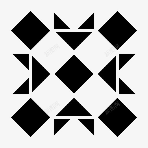 被子块被子图案绗缝块图标svg_新图网 https://ixintu.com 中心摆动 摆动 绗缝图案 绗缝块 被子图案 被子块