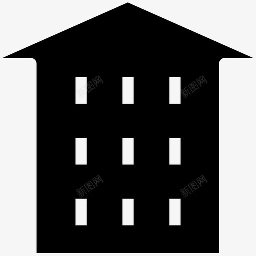 建筑公寓公寓综合楼图标svg_新图网 https://ixintu.com 住宅 公寓 公寓综合楼 建筑 房地产 房地产实心图标
