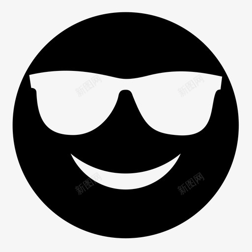 酷棒开心图标svg_新图网 https://ixintu.com 夏天 太阳镜 开心 微笑 棒 酷