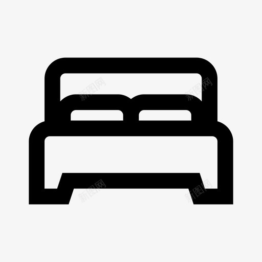 床睡房图标svg_新图网 https://ixintu.com 休息 大号床 家具 床 房 放松 枕头 活动床 特大号床 睡