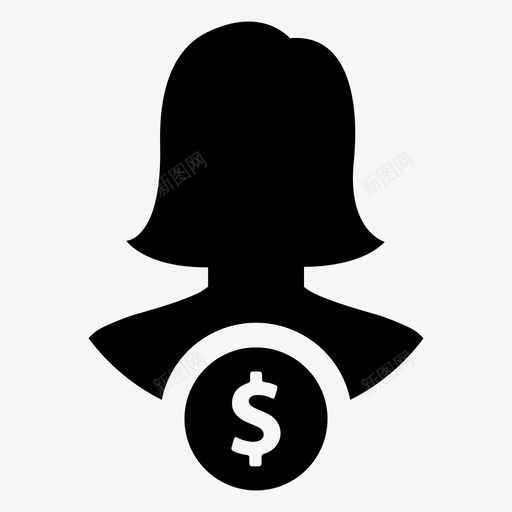收入女性用户图标svg_新图网 https://ixintu.com 人员 价格 利润 女性 工资 收入 用户 财务 金钱