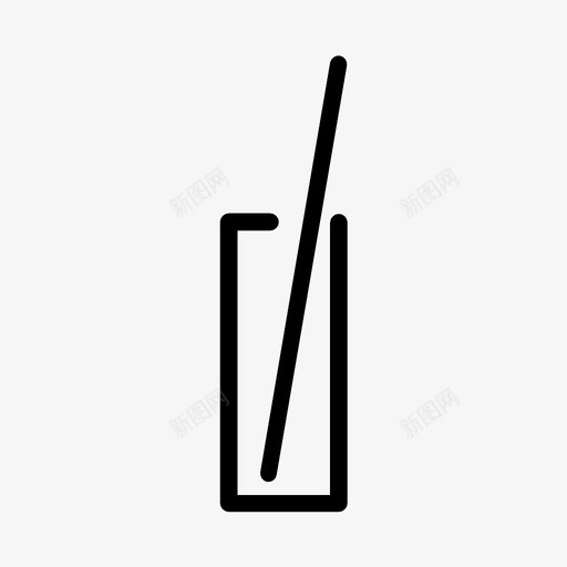 高高的吸管空杯子图标svg_新图网 https://ixintu.com 高高的吸管空杯子