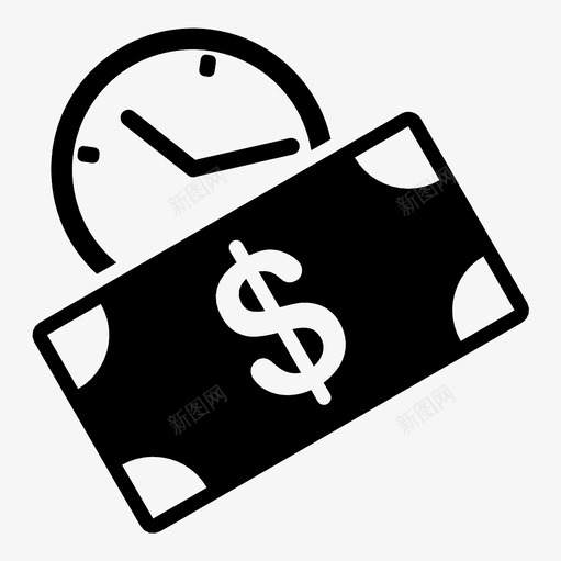 信用度量货币图标svg_新图网 https://ixintu.com 付款 信用 定期 小时 度量 时间 时间表 秒表 经常性 计时器 货币