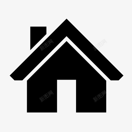 住宅居民场所图标svg_新图网 https://ixintu.com 住宅 场所 居民 屋顶 烟囱 门道