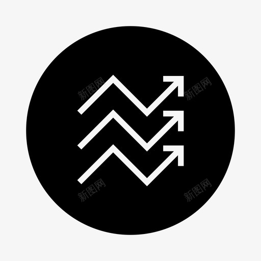 右转不均匀切换图标svg_新图网 https://ixintu.com 上升 不均匀 分散 切换 右转 向上 增加 抖动 方向 箭头 箭头方向 锯齿状