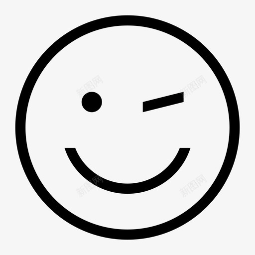 眨眼表情情绪图标svg_新图网 https://ixintu.com 头 情绪 眨眼 脸 表情 表达