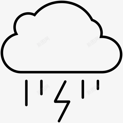 雷雨雨天天气状况图标svg_新图网 https://ixintu.com 天气状况 天气要素 天气预报 降雨 雨云 雨天 雷雨