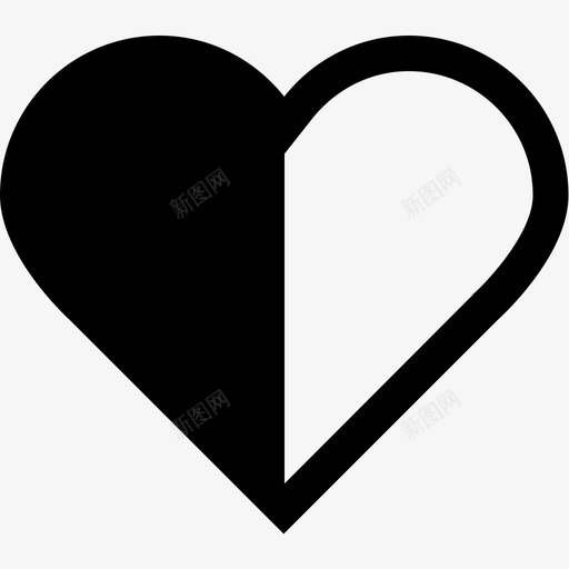 心最爱半心图标svg_新图网 https://ixintu.com 半心 形状 心 最爱 爱 网页界面 评级