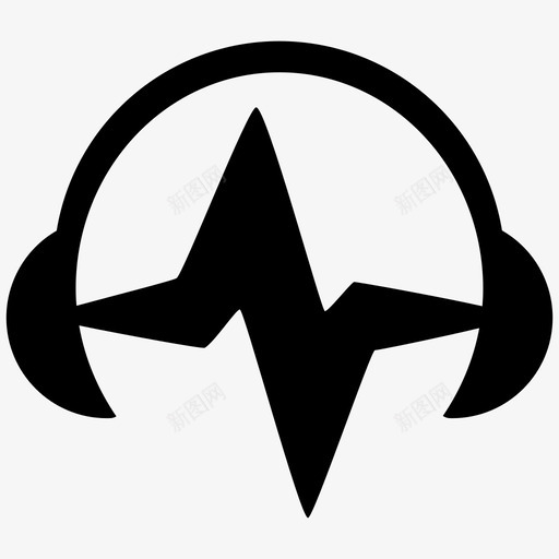 耳机声音脉搏图标svg_新图网 https://ixintu.com 声音 大声 播放 现场 生活 耳机 聆听 脉搏 音乐