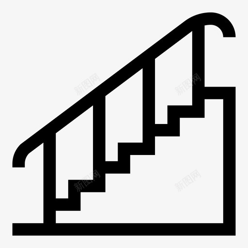 楼梯扶手家图标svg_新图网 https://ixintu.com 台阶 向上 家 房子 扶手 楼梯