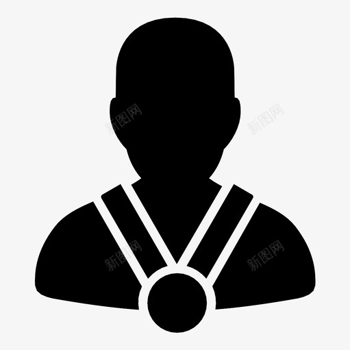 冠军男子奖牌图标svg_新图网 https://ixintu.com 个人 冠军 奖杯 奖牌 成功 用户 男子 男性 胜利 获胜者