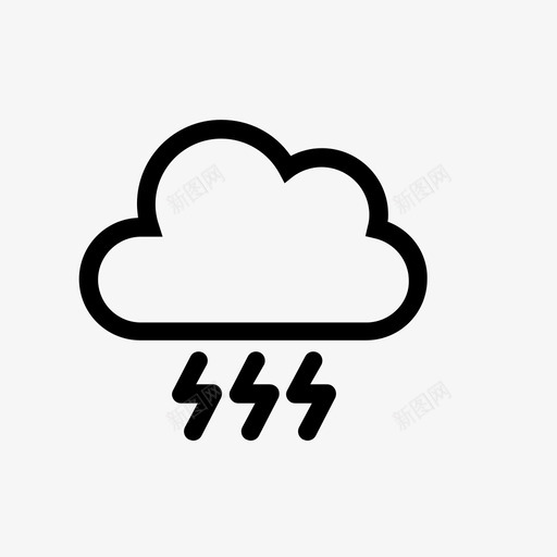 雷电气候云图标svg_新图网 https://ixintu.com 云 天气 天气图标 暴风雨 气候 轮廓 闪电 雷电 风暴