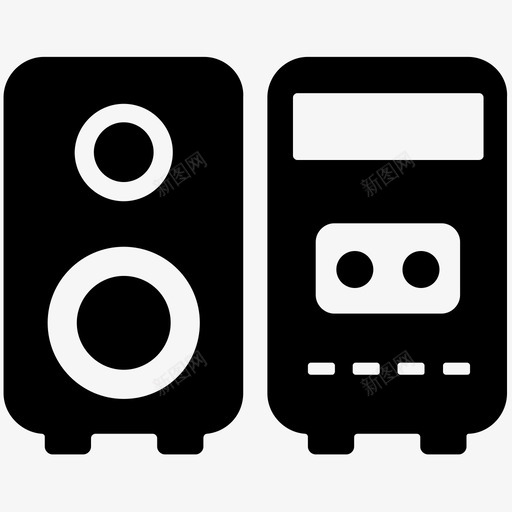 音响系统音乐播放器和扬声器音响图标svg_新图网 https://ixintu.com 低音喇叭 工具实心图标 扬声器 音乐播放器 音乐播放器和扬声器 音响 音响系统 音频播放器
