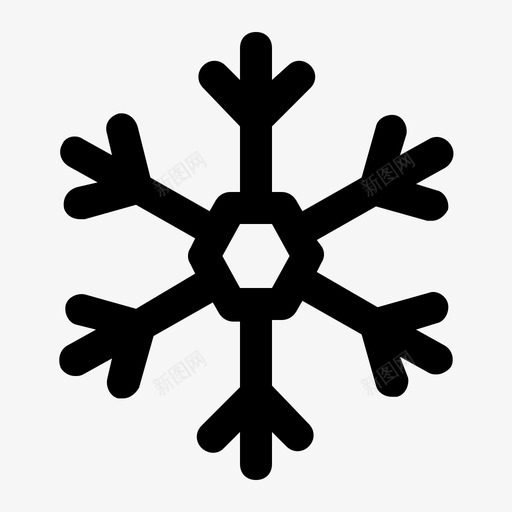 雪花白色天气预报图标svg_新图网 https://ixintu.com 假日 冰 冰冻 天气预报 控制 独特 白色 雪花