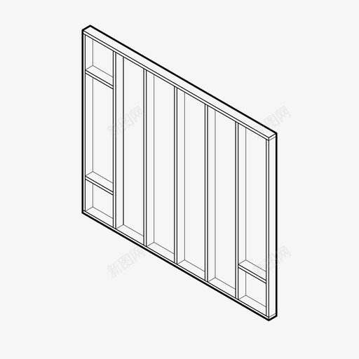 框架墙立柱图标svg_新图网 https://ixintu.com 2x4 住宅 墙 建筑 房屋 框架 立柱