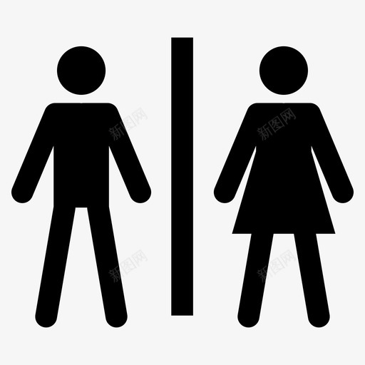 更衣区卫生间女图标svg_新图网 https://ixintu.com 卫生间 女 性别 更衣区 标牌 男女