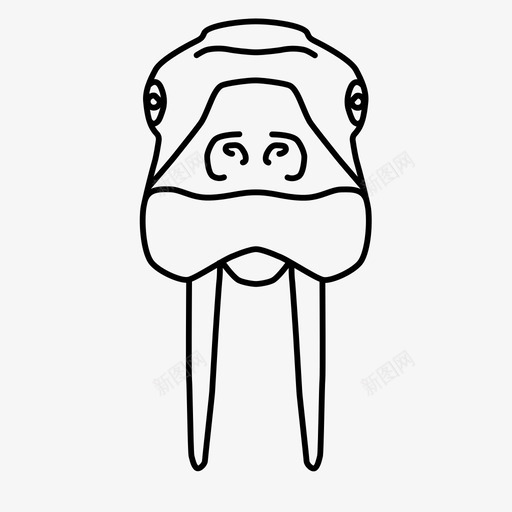海象哺乳动物海洋生物图标svg_新图网 https://ixintu.com 动物 哺乳动物 海洋生物 海象 象牙