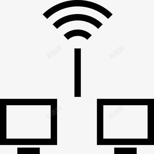 网络浏览连接互联网图标svg_新图网 https://ixintu.com wifi互联网设置 互联网连接 信号接收器 浏览 网络 网络服务器 连接互联网