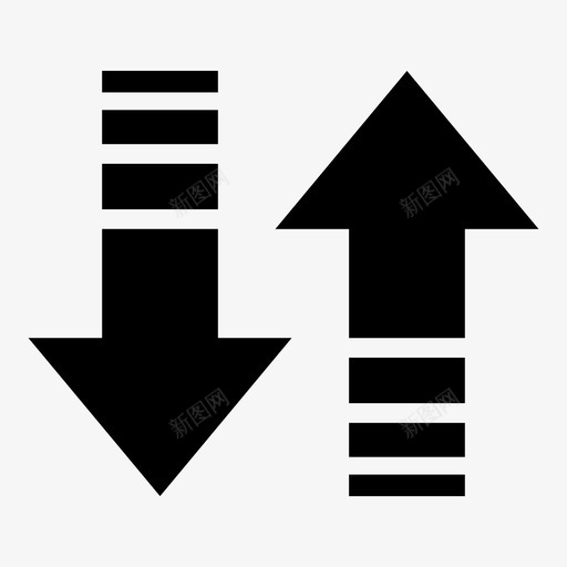 箭头方向向下图标svg_新图网 https://ixintu.com 上下 向下 方向 流动 箭头