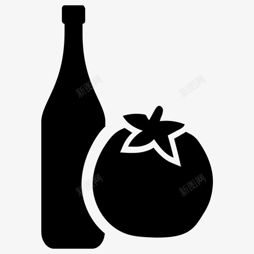番茄酱意大利面酱玛丽娜酱图标svg_新图网 https://ixintu.com 意大利面酱 玛丽娜酱 番茄酱 番茄酱瓶