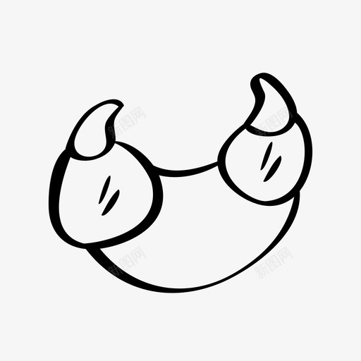 牛角包糕点餐图标svg_新图网 https://ixintu.com 吃 手绘 早餐 法国 烘焙食品 牛角包 糕点 面包 食品 餐