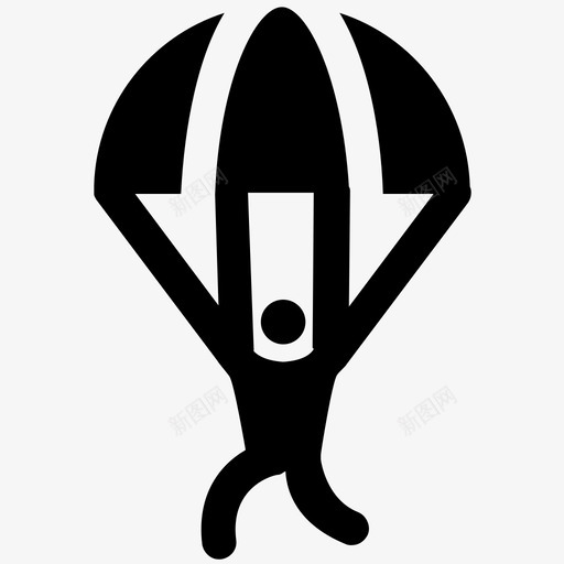 降落伞极限运动伞兵图标svg_新图网 https://ixintu.com 伞兵 极限运动 跳伞 降落伞