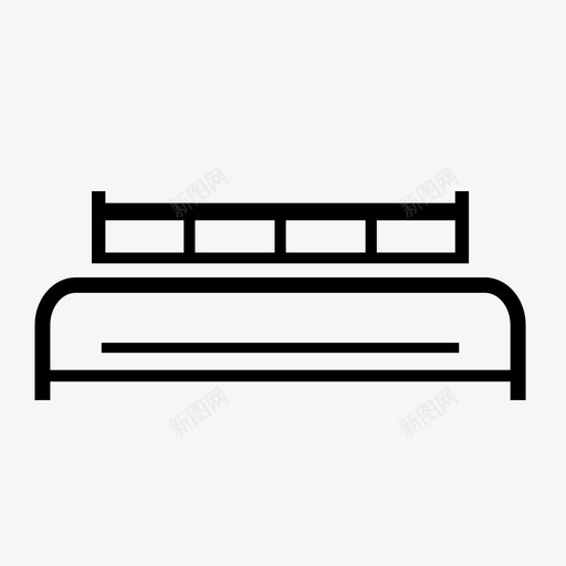 床睡眠座椅图标svg_新图网 https://ixintu.com 卧室 双人床 大床 床 床垫 座椅 椅子 沙发 睡眠 长椅