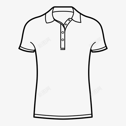 马球衫上衣短袖图标svg_新图网 https://ixintu.com 上衣 服装 正装 男式 短袖 纽扣 衣服 衣领 衬衫 马球衫
