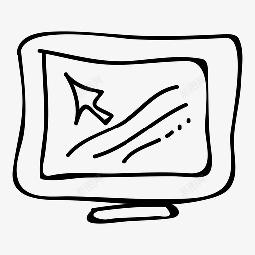 监视器粗略的营销图标svg_新图网 https://ixintu.com 监视器 粗略的营销图标