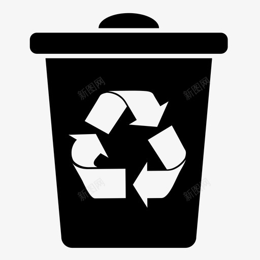 垃圾可持续性循环利用图标svg_新图网 https://ixintu.com 三箭 可持续性 垃圾 循环利用 环保主义者 绿色 自然