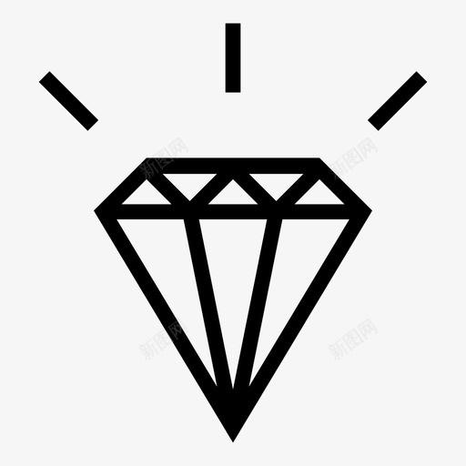 钻石闪亮珍贵图标svg_新图网 https://ixintu.com 发光 奢华 宝石 珍贵 珠宝 石头 钻石 闪亮