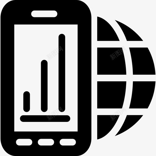 移动统计信息图表地图图标svg_新图网 https://ixintu.com 信息图表 全球 地图 移动电话 移动统计 统计