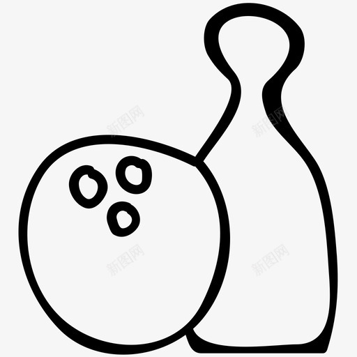 保龄球和球酒店和餐厅手绘涂鸦图标svg_新图网 https://ixintu.com 保龄球和球 酒店和餐厅手绘涂鸦图标