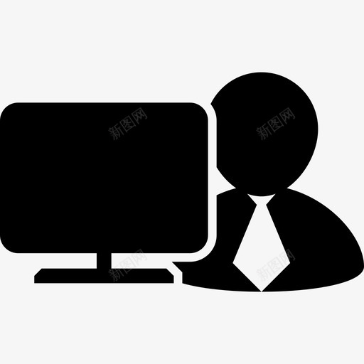 电脑显示器前的工人人力资源部图标svg_新图网 https://ixintu.com 人力资源部 电脑显示器前的工人