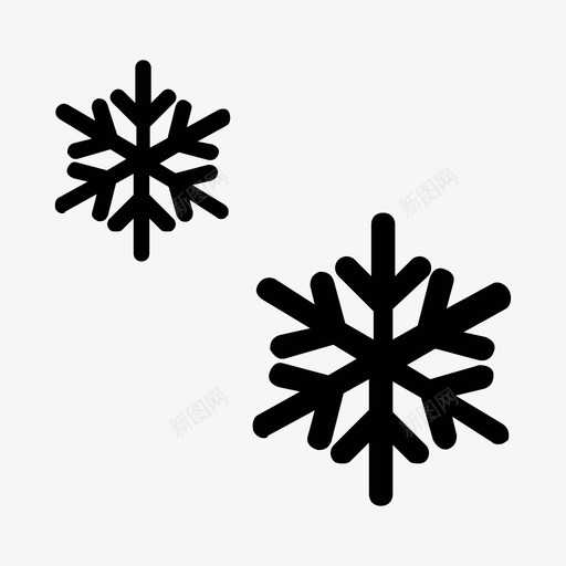 雪花寒冷冻结图标svg_新图网 https://ixintu.com 冬季 冻结 图案 寒冷 形状 独特 白色 雪花