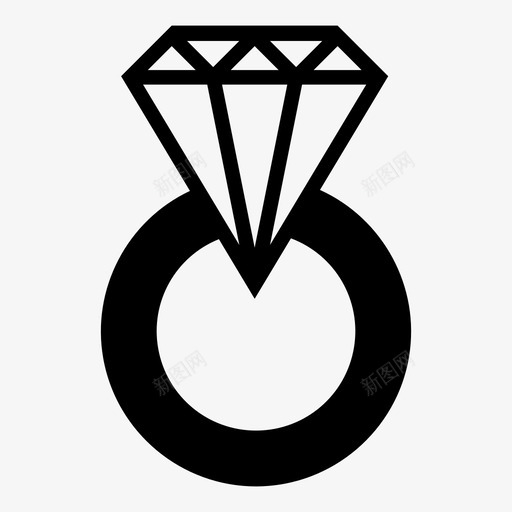 钻戒珠宝奢侈品图标svg_新图网 https://ixintu.com 奢侈品 婚礼 宝石 珠宝 礼物 结婚 钻戒 钻石