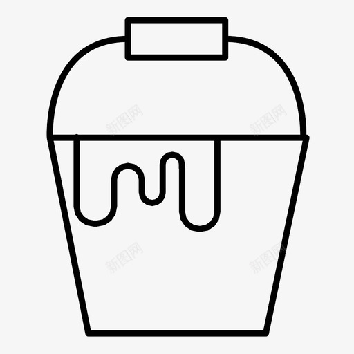 油漆桶刷子颜色图标svg_新图网 https://ixintu.com 刷子 喷雾 墙壁 油漆桶 盖子 颜色