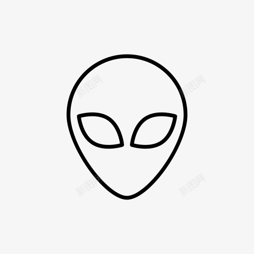 外星人宇宙面孔图标svg_新图网 https://ixintu.com 不明飞行物 外星人 太空 宇宙 工作人员 新来者 面孔