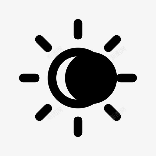 日食视图望远镜图标svg_新图网 https://ixintu.com 夜晚 天气 天气图标第一卷 太阳 日食 望远镜 看 罕见 视图