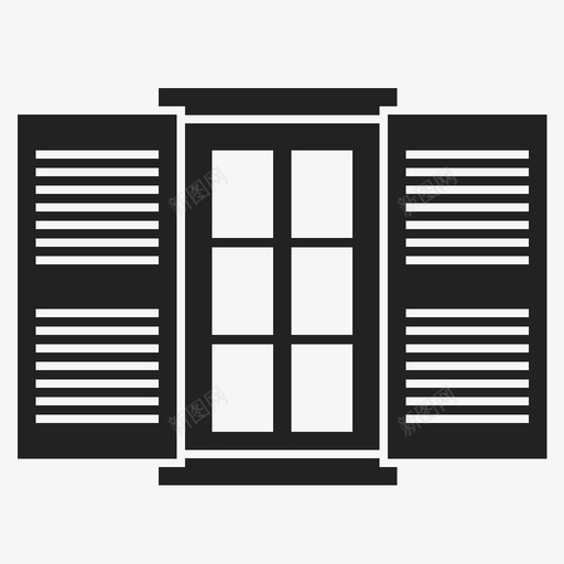 打开的窗户门图标svg_新图网 https://ixintu.com 打开的窗户门