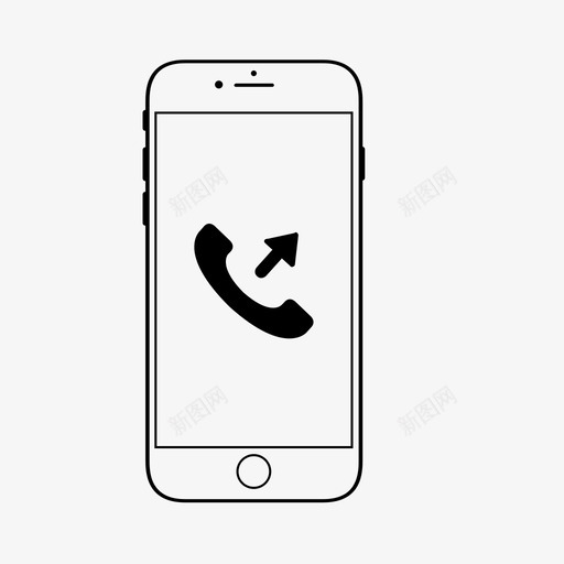 拨出电话智能手机应用程序图标svg_新图网 https://ixintu.com 拨出电话 智能手机应用程序