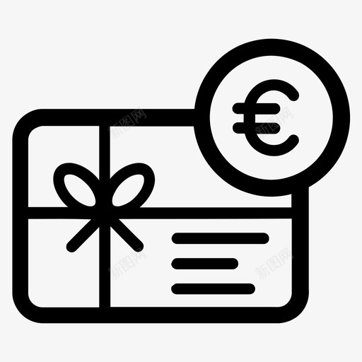 礼品卡购物礼物图标svg_新图网 https://ixintu.com 付款 欧元 礼品卡 礼物 网上商店 购物 赠品 超赞的电子商务 钱