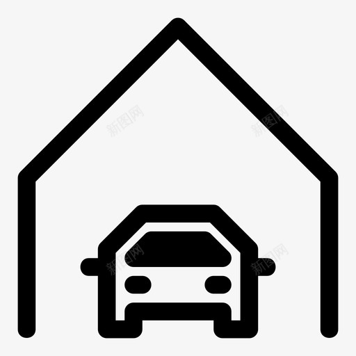 车库汽车住宅图标svg_新图网 https://ixintu.com 住宅 停车场 停车场结构 汽车 车库 运输