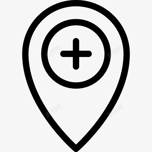 添加位置点导航图标svg_新图网 https://ixintu.com 地图 地图位置线图标 导航 方向 查找 注释 添加位置 点 行程