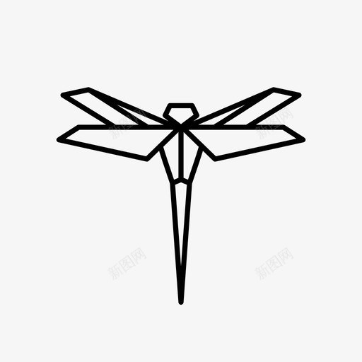 蜻蜓动物昆虫图标svg_新图网 https://ixintu.com 动物 折纸 折纸动物 昆虫 蜻蜓 飞行