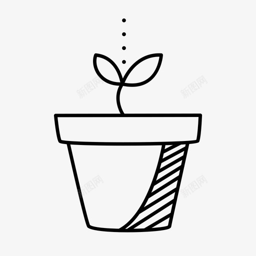 芽浇水香料图标svg_新图网 https://ixintu.com 叶 浇水 潜力 生长 盆栽植物 自然 芽 草本 香料