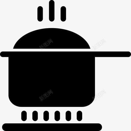 烹饪炉子蒸汽图标svg_新图网 https://ixintu.com 厨房 火的 炉子 炉子上的锅 炉子顶 烤箱 热的 烹饪 蒸汽 锅
