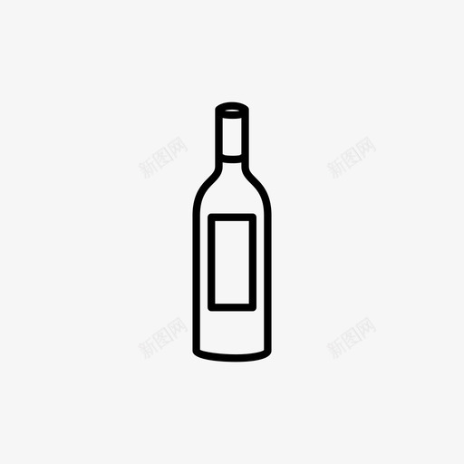 酒瓶贴标白葡萄酒图标svg_新图网 https://ixintu.com 啤酒 奶酪 梅洛 烈酒和烹饪 玻璃器皿 白葡萄酒 红酒 葡萄酒 贴标 酒瓶 霞多丽 饮料